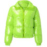 Winter Jacket Women Oversized Puffy Shiny Bubble Coat Solid Cotton Padded Coat Warm Waterproof Parka Female Outerwear - Natalia Home Fashion