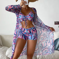 Sexy Print Bikini Women High Waist Swimsuit Cover Up Swimwear Female Lady Bathing Suit Swimming Summer Beachwear
