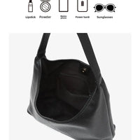 Retro Solid Color Large Capacity Women's Shoulder Bag Fashionable Versatile Niche Tote Bag Underarm Single Shoulder