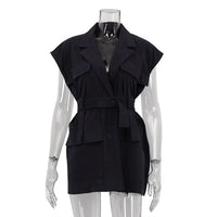 Fashion Loose Cotton Women's Shirt Elegant Lapel Sleeveless Shirts Casual Classic Solid Clothing Shirts for Women Tops