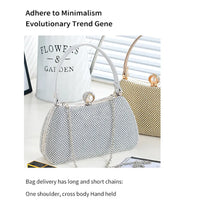 Stylish Simple Sparkling Full Diamond Handbag Temperament Shoulder Sparkling Diamond Crossbody - Simple Yet Stylish Banquet Bag