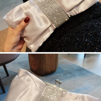 Bow women Cutch bag Luxury Party Satin Diamond Ladies Evening Bag lady Clutches small Chain messenger bags female wallet black