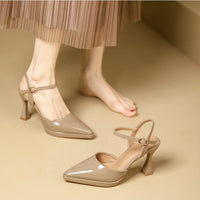 High Heels Sandals Women Fashion Solid Color Heels Sandals Pointed Toe Stiletto Ladies Commuting Single Shoes