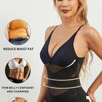 Women Sculpting Bodysuit Cross Compression abs Shaping Briefs Slimming Shapewear Over Bust Deep V Full Body Shaper Tummy Control
