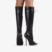 High Quality Lace up Cool Boots Sexy Nightclub Slim High Heel Show Shoes Zipper Boots - Natalia Home Fashion