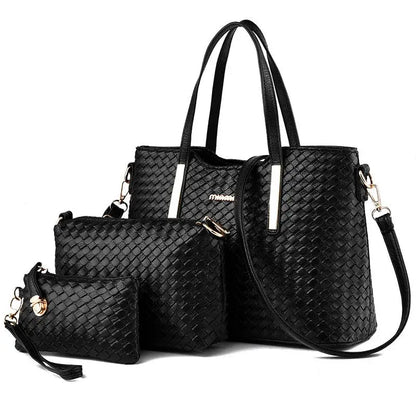 Women's Bag Woven Mother And Child Bag Three Piece Set Women's Bag Large Capacity One Shoulder Handheld Crossbody Bag