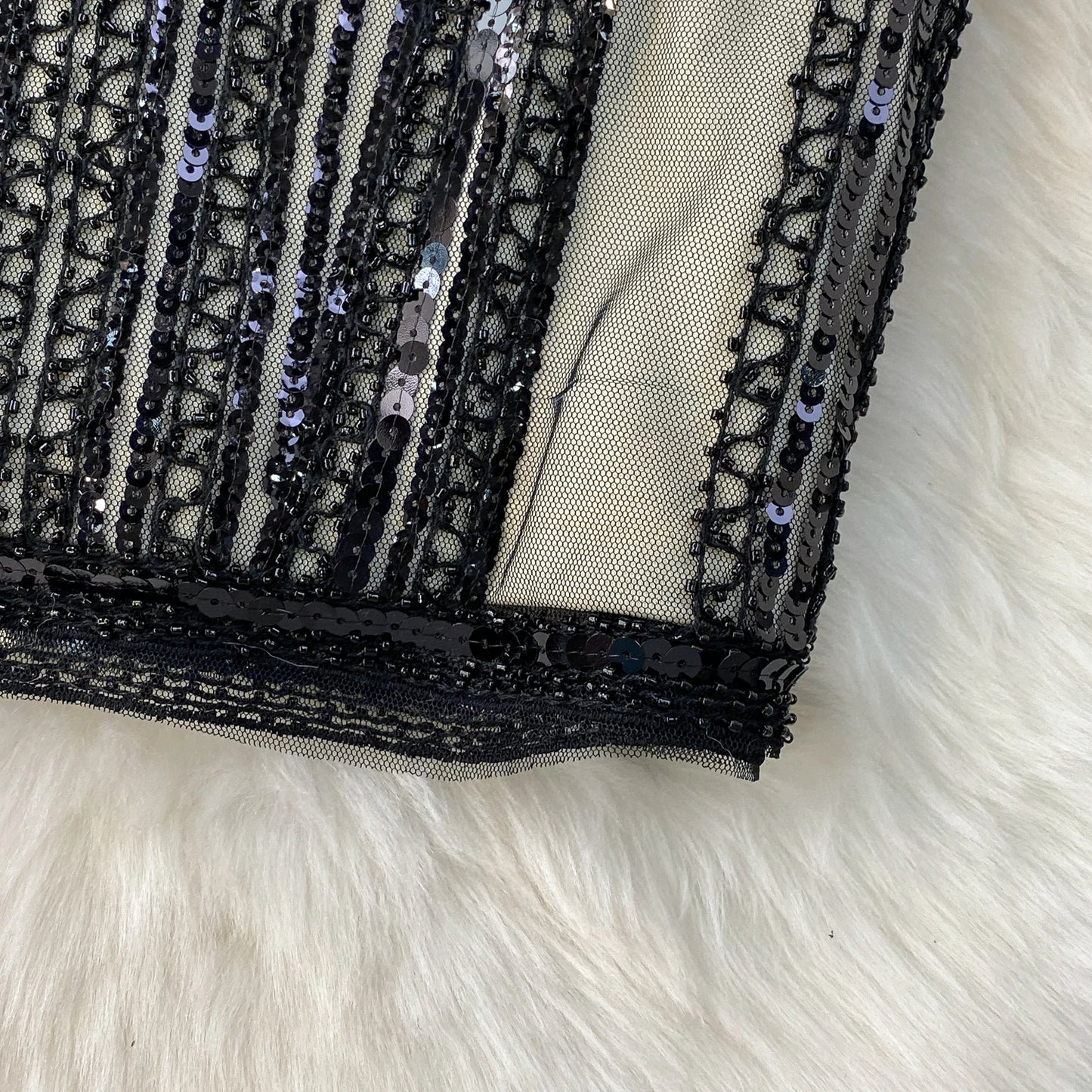 Sexy Sleeveless V-neck mesh sequin Bodycon Dress Chic Women Slim Women Slip Dress