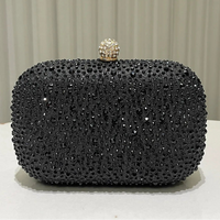Women Rhinestone Purse Women's Round Box Shaped Evening Bags Elegant Formal Party Stylish Ladies Handbag Silver Clutch