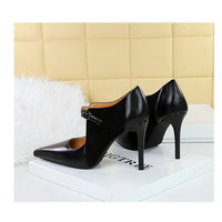 Women Pumps Suede and PU Leather Design Retro High Heels Ladies Shoes Stilettos Women Heels