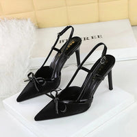 Bow Slim Heels High-End Women's Without Being Tired From Behind The Feet And Tripping Women's Singles Shoes