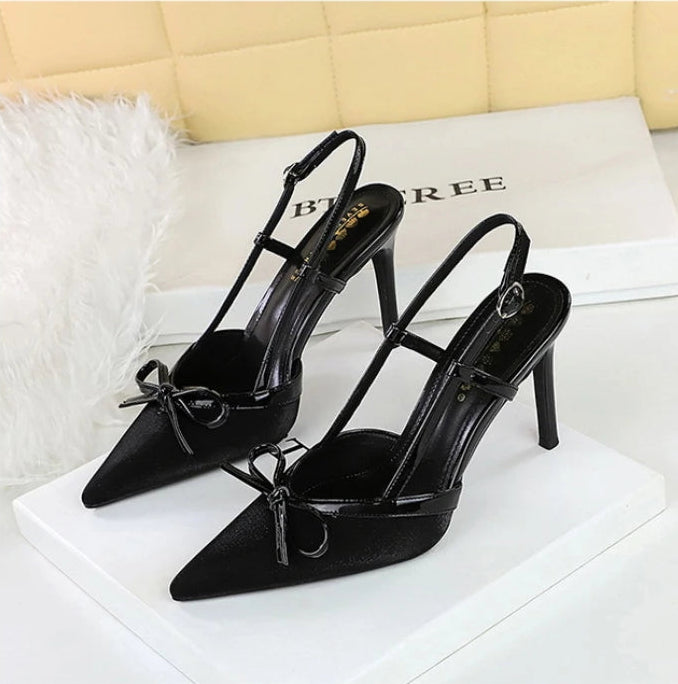 Bow Slim Heels High-End Women's Without Being Tired From Behind The Feet And Tripping Women's Singles Shoes