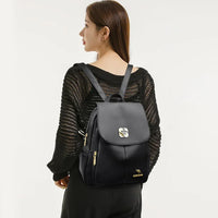 Soft Leather Dual-Shoulder Bag Student Backpack Travel Versatile Women's Bag