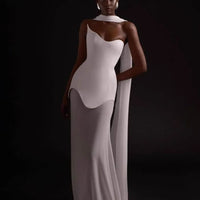 Elegant High Elasticity Mesh Long Skirt Evening Dress Women's Gown Fashionable Wrap Style Bodycon Design Knitted Fabric