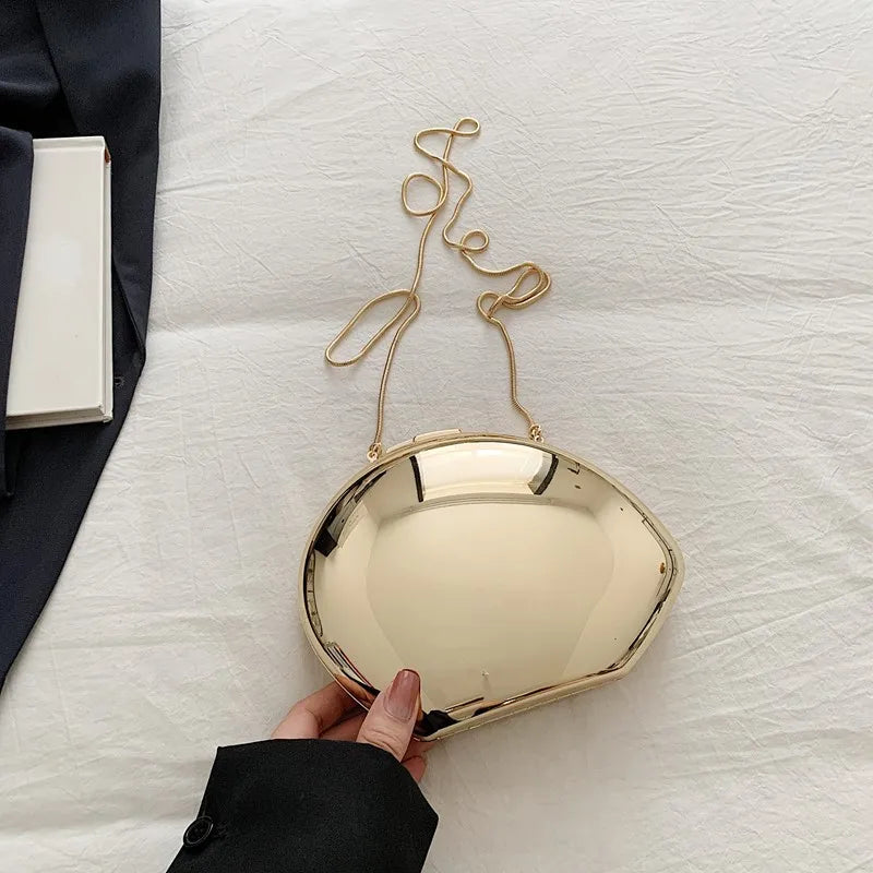 Acrylic Dinner Clutch Bag Women's Shoulder Crossbody Bag Fashionable Egg-Shaped Handbag Street Trend Lock Buckle Closure