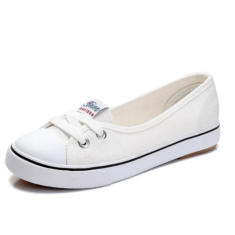 Versatile Artistic Shallow Trendy Shoes Women's Fashion Lace up Canvas Sneakers Shoes for Ladies Shoes Women's Style Canvas Shoes