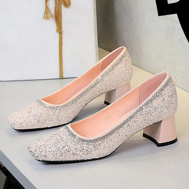 Fashion String Bead Pumps Women Elegant Ladies Party Shoes
