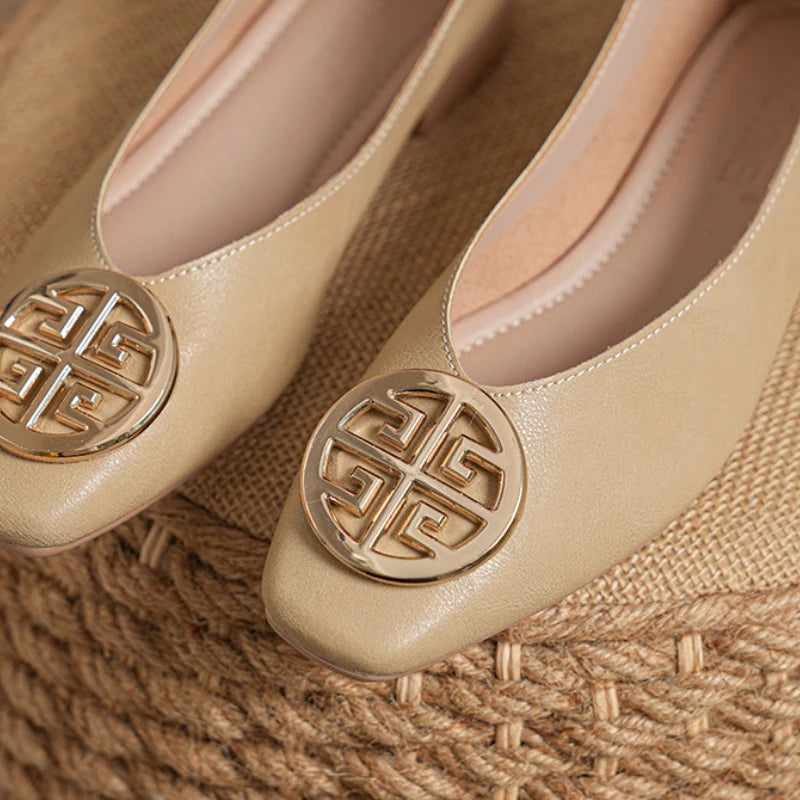 Shoes for Women Retro Ladies Flats Slip on Shoes Loafers Square Toe Shallow Mouth Women Casual Footwear Lightweight