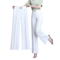 High Waist Wide Leg Ice Silk Pants Women's New Style Thin Loose Straight Cut Versatile Nine Point Long Trousers