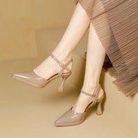 High Heels Sandals Women Fashion Solid Color Heels Sandals Pointed Toe Stiletto Ladies Commuting Single Shoes