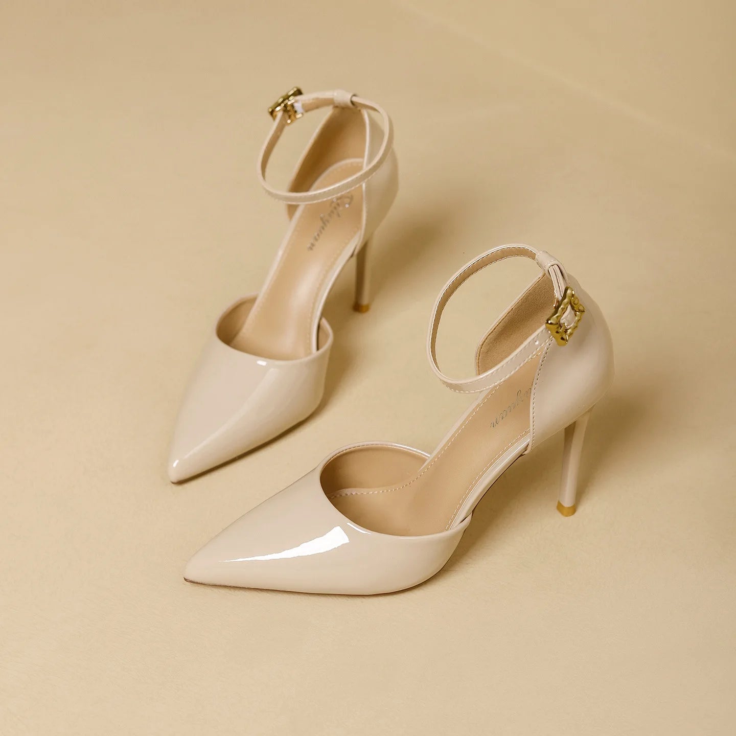 Pointy Toe Elegant Women Shoes Stilettos Office Sandals For Ladies Cover Heel Ankle Strap Sandals