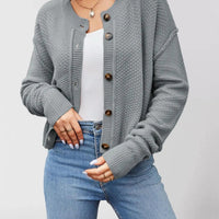 Women's Autumn New Solid Knitted Cardigan Fashion Long Sleeve Single-breasted Female Coats Y2K High Street Office Sweater Jacket Natalia Home Fashion    Natalia Home Fashion