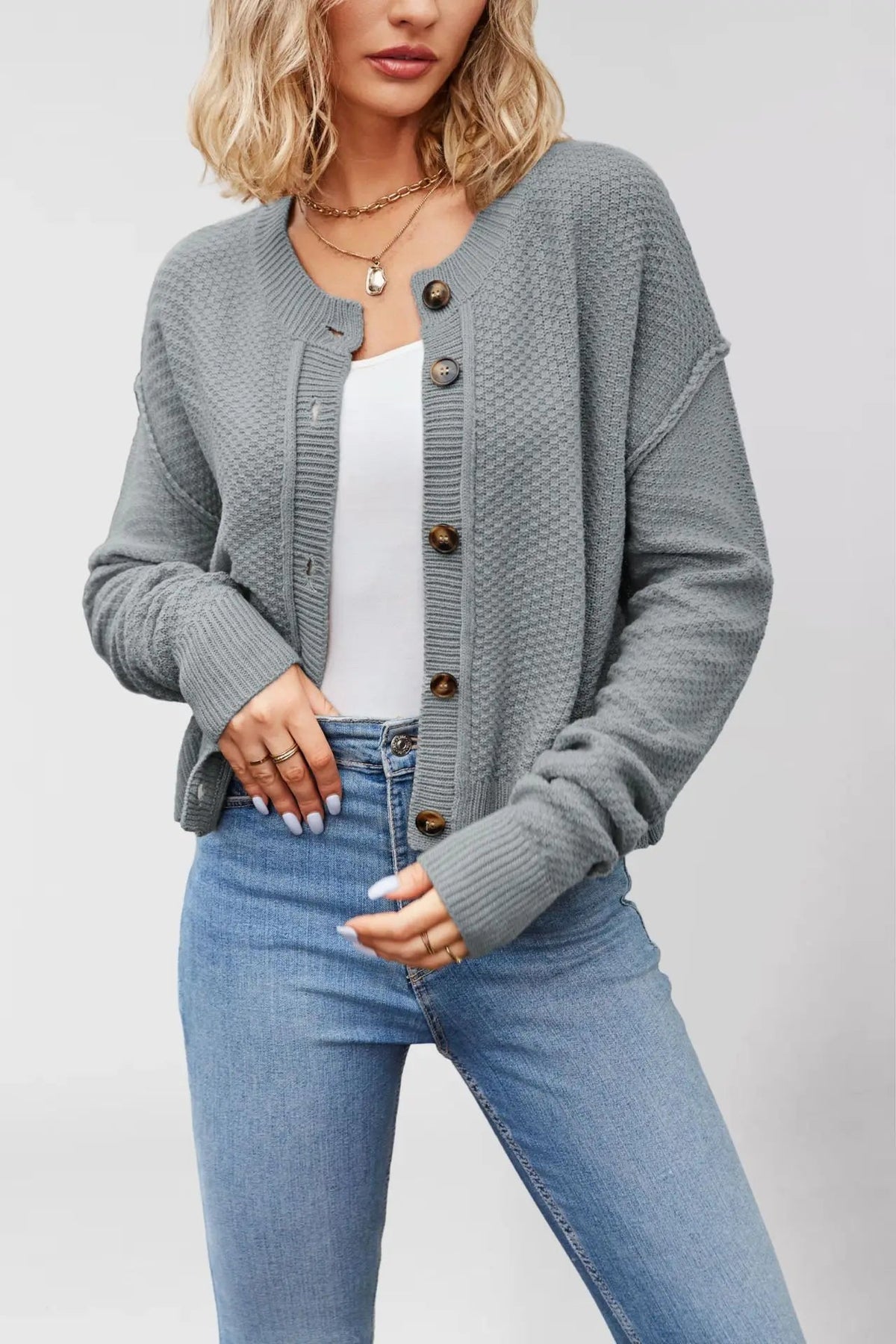 Women's Autumn New Solid Knitted Cardigan Fashion Long Sleeve Single-breasted Female Coats Y2K High Street Office Sweater Jacket Natalia Home Fashion    Natalia Home Fashion