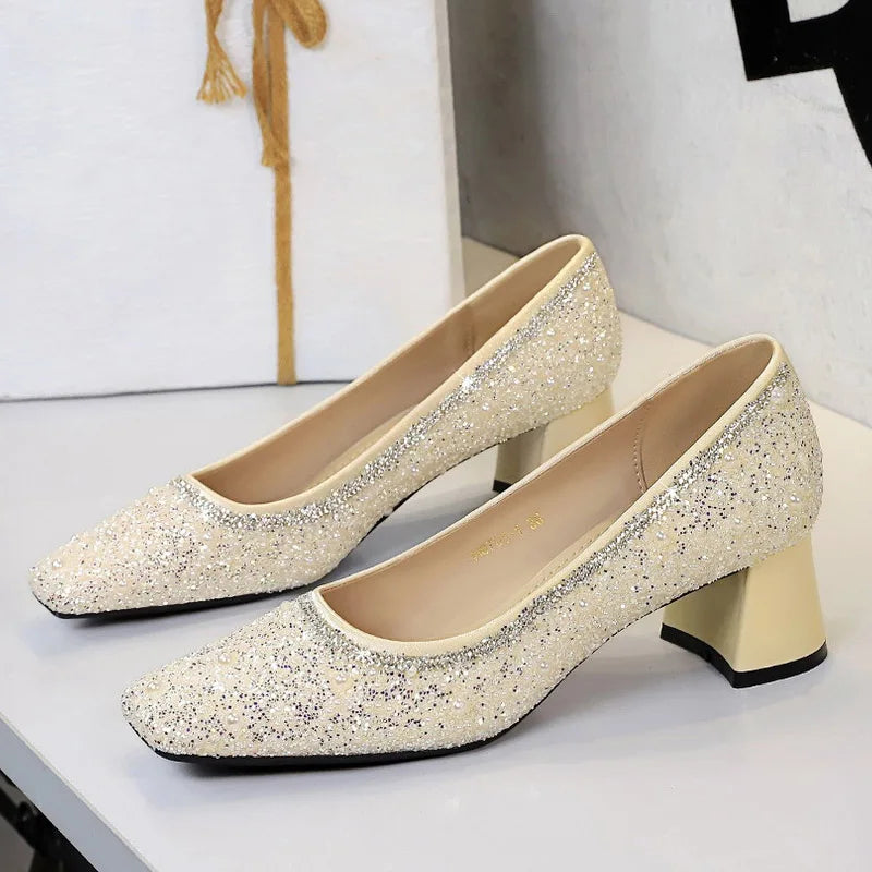 Fashion String Bead Pumps Women Elegant Ladies Party Shoes