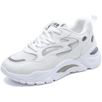 Women's Casual Breathable Leather Sneakers Versatile Flat Heel Shock Absorption Comfortable and Fashionable Shoes