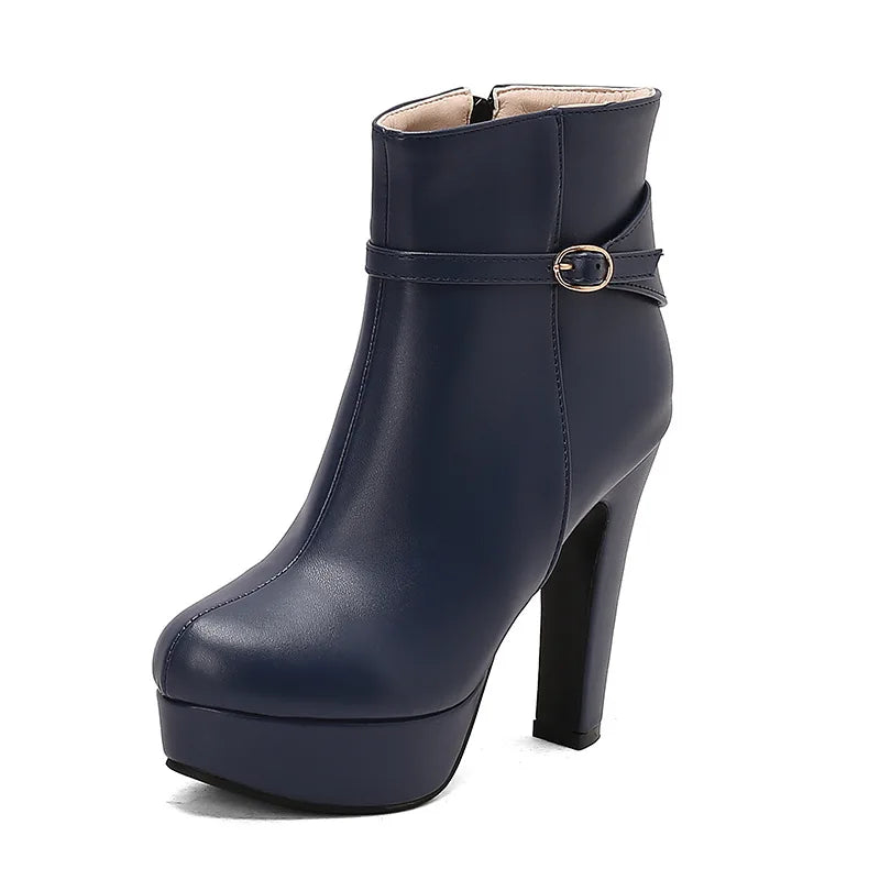 Knight Women's Boots Zip Low Tube Thick Heel Chunky High Heel Fashion Boots s Women's Shoes - Natalia Home Fashion