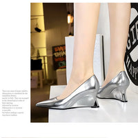 Women Pumps Pointed Toe Retro Shoes Women Shoes Designer Shallow Wedges High Heels Banquet Mules