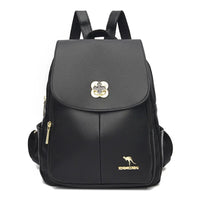 Soft Leather Dual-Shoulder Bag Student Backpack Travel Versatile Women's Bag