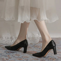 Fashion Patent Leather Women's Pumps Square Toe Stripper Elegant Party Vintage Spring Ladies Shoes