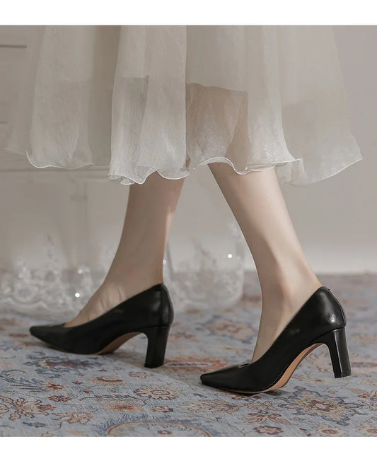Fashion Patent Leather Women's Pumps Square Toe Stripper Elegant Party Vintage Spring Ladies Shoes