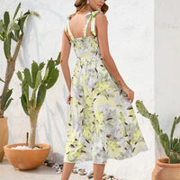 Women's Summer Beach Dress Female Strap Long Sundress Sexy Flower Print Backless Maxi Dresses Lady Casual Sleeveless Vestidos