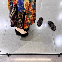 Thick Heel Platform Sandals Women's Summer Casual round Head PVC Material Beach Slippers Transparent Strap Casual Slip-On Shoes