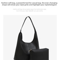Retro Solid Color Large Capacity Women's Shoulder Bag Fashionable Versatile Niche Tote Bag Underarm Single Shoulder