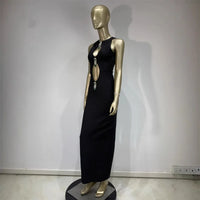 Sexy Cross-Border Dress with Hole Party Gown Wraparound Skirt Women's Fashion Clothing Dress