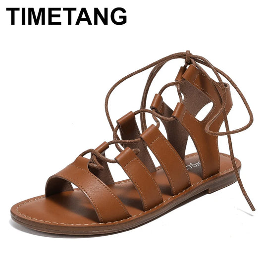 Summer Women 1cm Platform 1.3cm Sandals Lady Comfortable Solid Color Shoes Female Roman Lightweight Flats