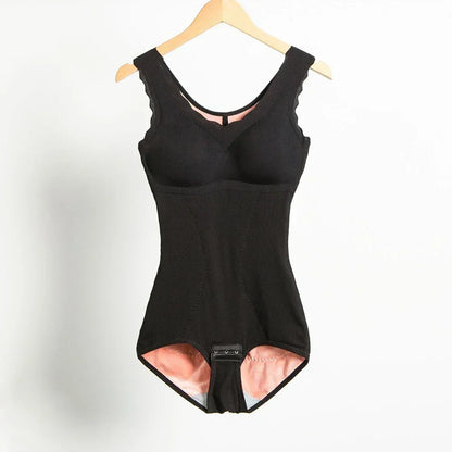 Warm Shapewear Bodysuit Women Winter Thick Thermal Abdominal Compression Body Shaper Bodysuit with bras