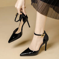 Pointy Toe Elegant Women Shoes Stilettos Office Sandals For Ladies Cover Heel Ankle Strap Sandals