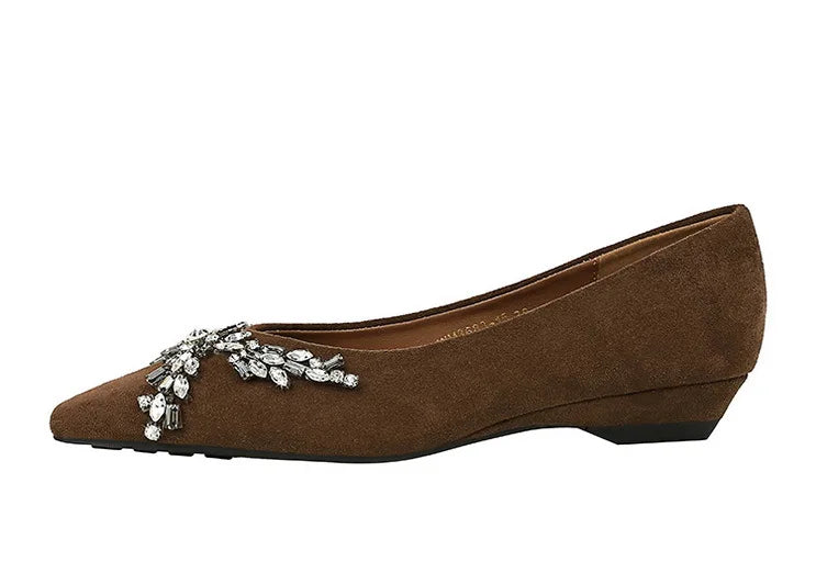 New Spring Crystal Women Mary Jane Shoes Fashion Shallow Slip on Elegant Party Dress Low Heel Shoes