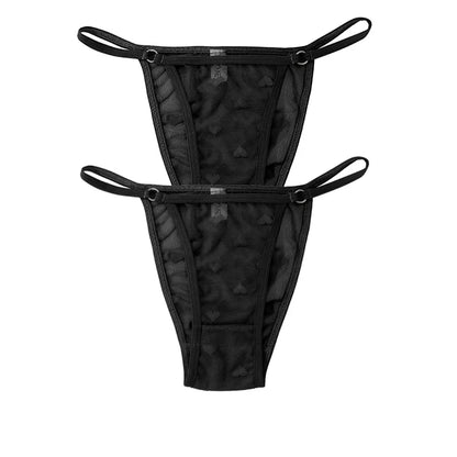 2PC Lace Thongs Panties Women Underwear Sexy Thongs Woman Low Waist Solid Underwear Seamless Female Underpants Lingerie
