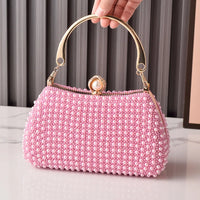 Elegant Pearl Evening Bags For Women Luxury Vintage Dinner Bags Party Wedding Clutch Chain Pearl Purse Handbags