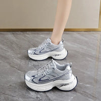 Respirable Thick Bottom Dad Shoes for Women in All Seasons Breathable Fashionable Flat Heel Anti-Odor Casual Footwear
