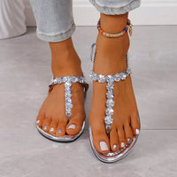 Sandals Summer Elastic Strap Casual Women's Sandals Fashionable Flat Soft Comfortable Slide for Women