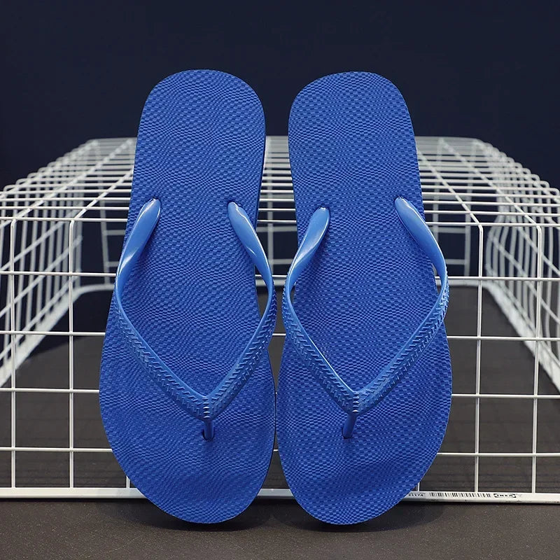 Solid Color Non-slip Leisure Couple Slippers Women Summer Beach Slippers Outdoor Women Flip Flops Breathable Beach Sandals Women