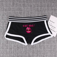 Fashion Girls Boxer EAT ME Cherry In The Mouth Cotton Underwear Sexy Boys shorts for Women Ladies Shorts Comfortable Home Panties