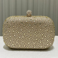 Women Rhinestone Purse Women's Round Box Shaped Evening Bags Elegant Formal Party Stylish Ladies Handbag Silver Clutch