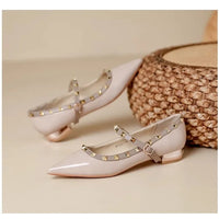 Elegant French Style Cropped Studded Flat Bottom Sandals Women's Summer Tweed Pattern Medial Vacancy Pointe Roman Design