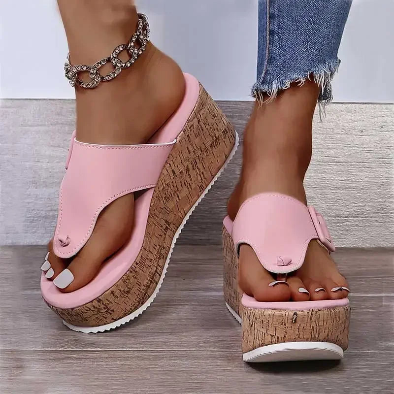Women's Wedge Platform Sandals Women Summer Shoes Flip Flops Ladies 7.5cm Thick Bottom Casual Slippers Shoe - Natalia Home Fashion
